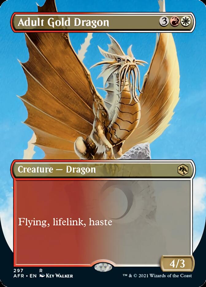 Adult Gold Dragon (Borderless Alternate Art) [Dungeons & Dragons: Adventures in the Forgotten Realms] | Boutique FDB TCG