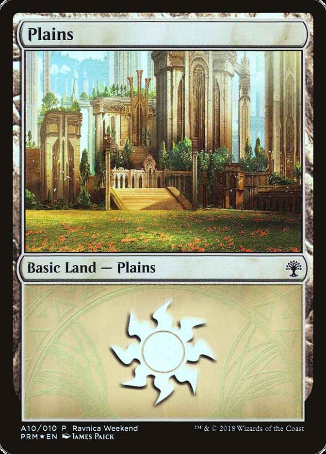 Plains (A10) [Ravnica Allegiance Ravnica Weekend] | Boutique FDB TCG