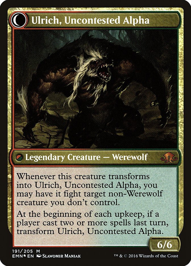 Ulrich of the Krallenhorde // Ulrich, Uncontested Alpha [Eldritch Moon Prerelease Promos] | Boutique FDB TCG