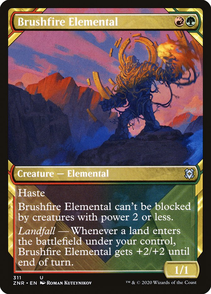 Brushfire Elemental (Showcase) [Zendikar Rising] | Boutique FDB TCG