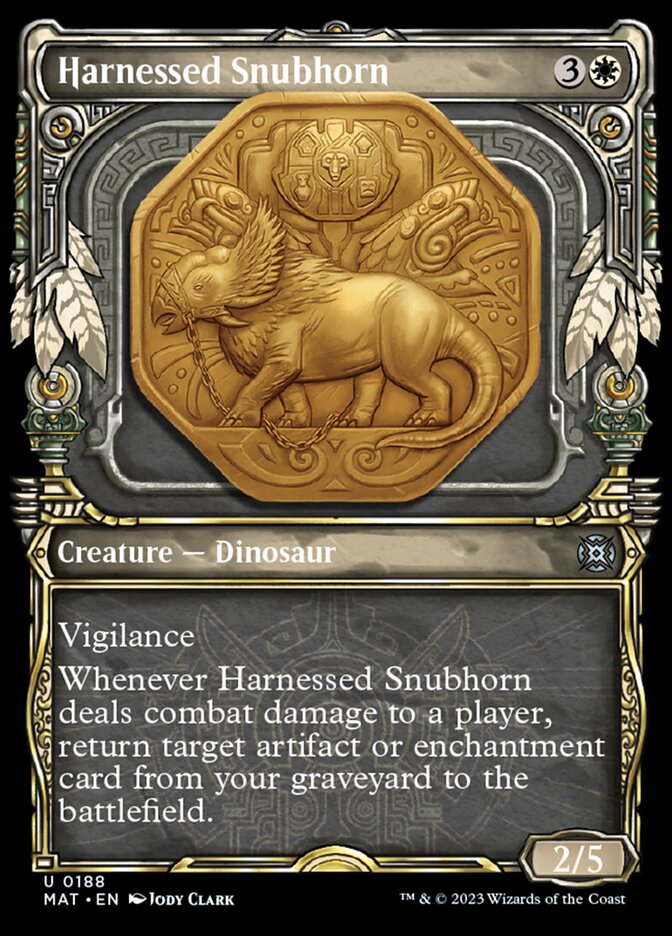 Harnessed Snubhorn (Showcase Halo Foil) [March of the Machine: The Aftermath] | Boutique FDB TCG