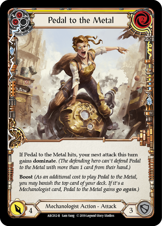 Pedal to the Metal (Yellow) [ARC012-R] (Arcane Rising)  1st Edition Normal | Boutique FDB TCG