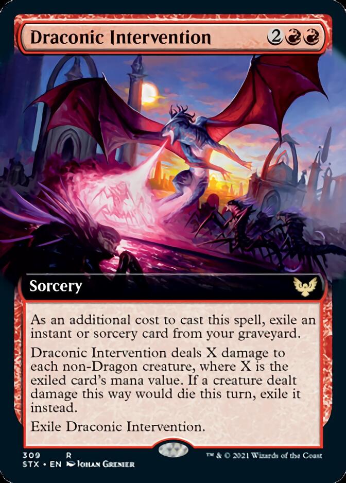 Draconic Intervention (Extended Art) [Strixhaven: School of Mages] | Boutique FDB TCG