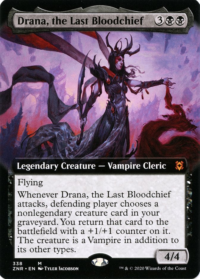 Drana, the Last Bloodchief (Extended Art) [Zendikar Rising] | Boutique FDB TCG