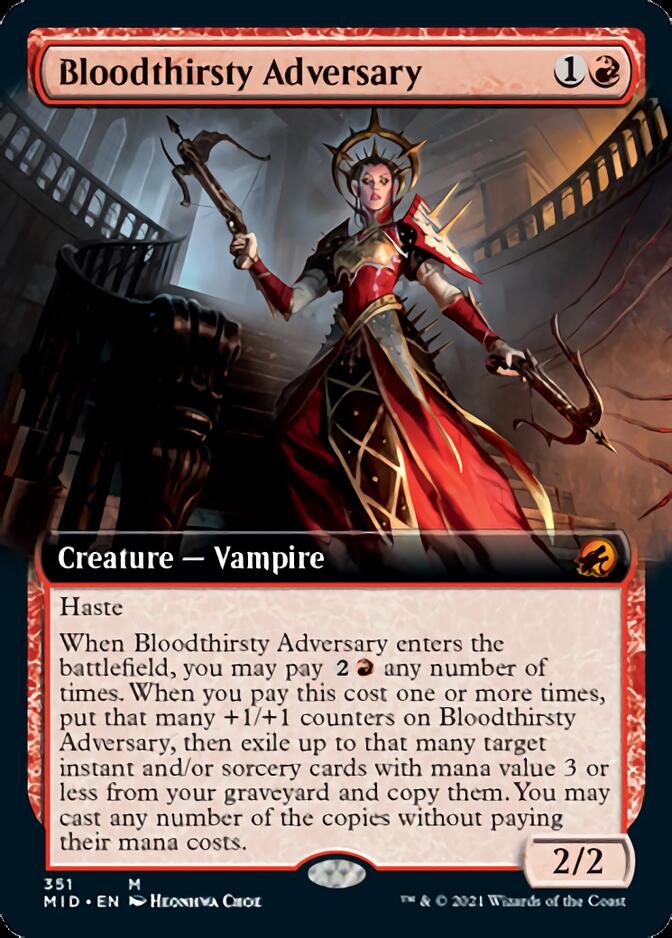 Bloodthirsty Adversary (Extended Art) [Innistrad: Midnight Hunt] | Boutique FDB TCG