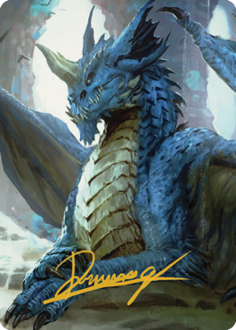 Young Blue Dragon Art Card (Gold-Stamped Signature) [Commander Legends: Battle for Baldur's Gate Art Series] | Boutique FDB TCG