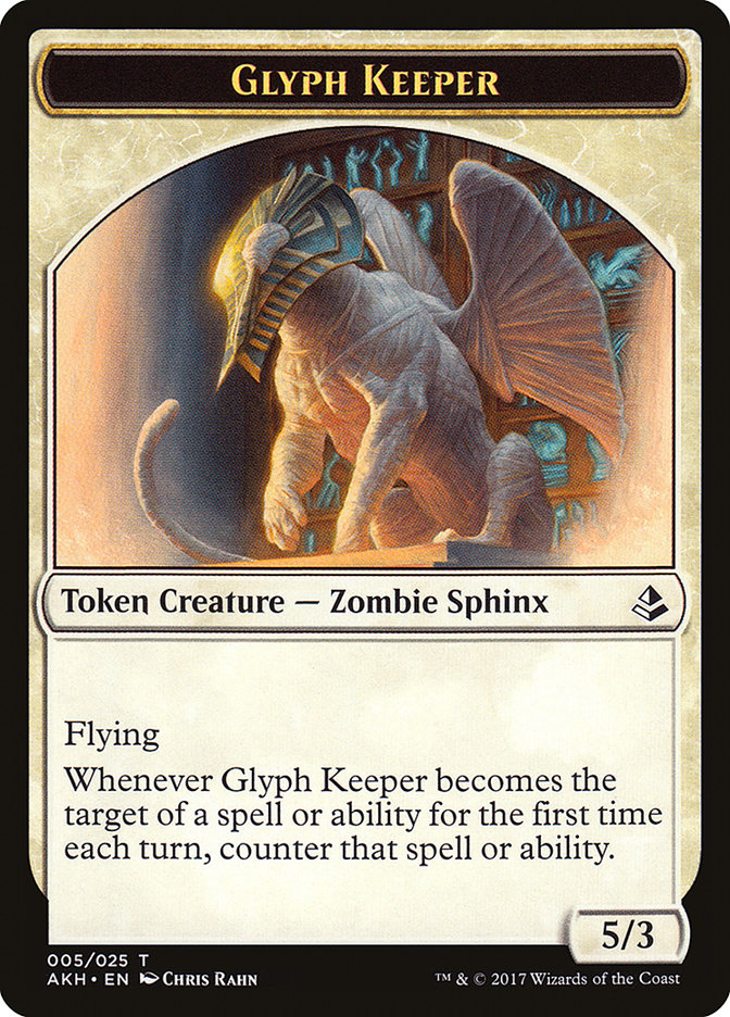 Glyph Keeper // Warrior Double-Sided Token [Amonkhet Tokens] | Boutique FDB TCG