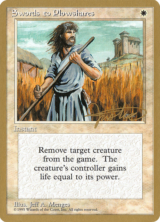 Swords to Plowshares (Mark Justice) [Pro Tour Collector Set] | Boutique FDB TCG