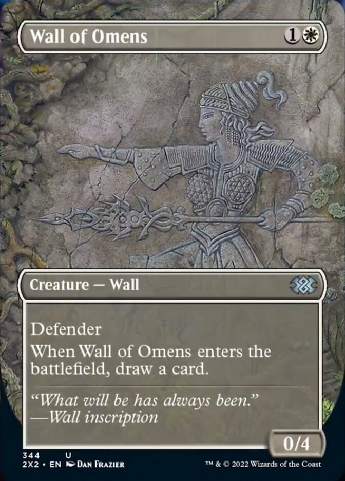 Wall of Omens (Borderless Alternate Art) [Double Masters 2022] | Boutique FDB TCG