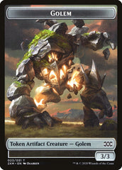 Wolf // Golem Double-Sided Token [Double Masters Tokens] | Boutique FDB TCG