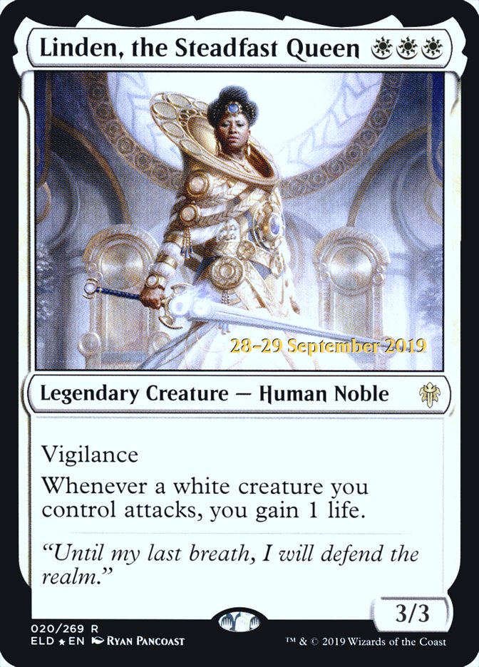 Linden, the Steadfast Queen [Throne of Eldraine Prerelease Promos] | Boutique FDB TCG