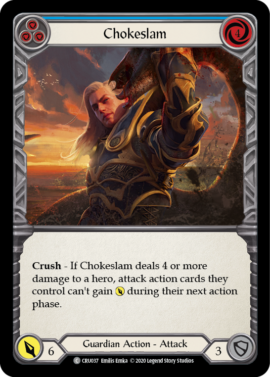 Chokeslam (Blue) [CRU037] (Crucible of War)  1st Edition Rainbow Foil | Boutique FDB TCG