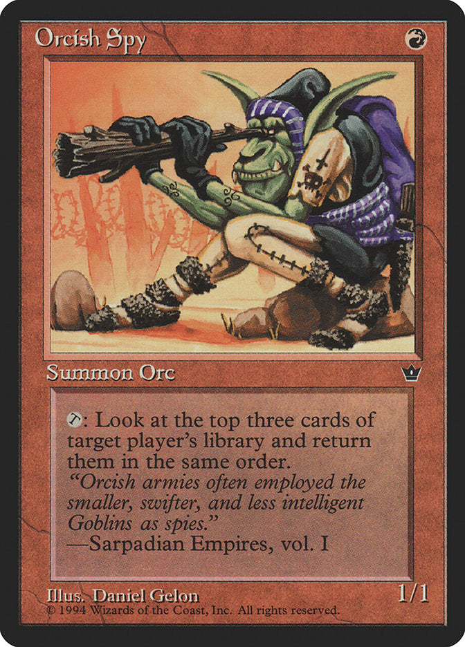 Orcish Spy (Daniel Gelon) [Fallen Empires] | Boutique FDB TCG