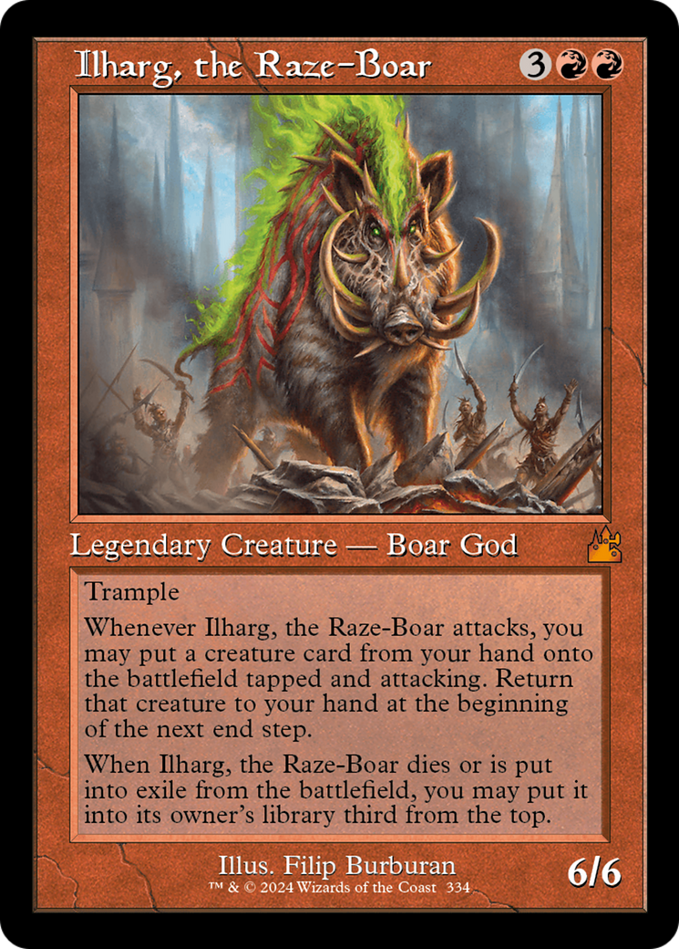 Ilharg, the Raze-Boar (Retro Frame) [Ravnica Remastered] | Boutique FDB TCG