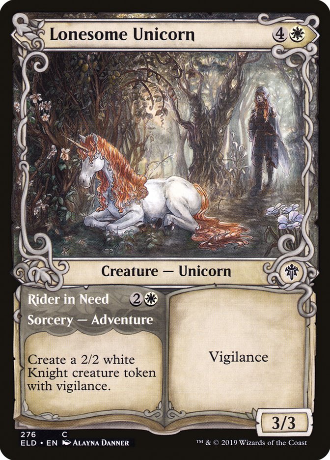 Lonesome Unicorn // Rider in Need (Showcase) [Throne of Eldraine] | Boutique FDB TCG