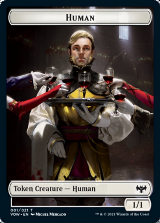 Human (001) // Vampire (016) Double-Sided Token [Innistrad: Crimson Vow Tokens] | Boutique FDB TCG