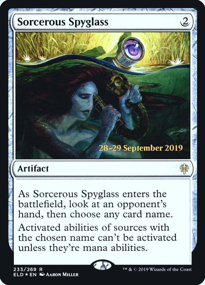 Sorcerous Spyglass [Throne of Eldraine Prerelease Promos] | Boutique FDB TCG