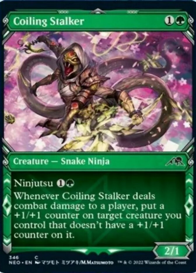 Coiling Stalker (Showcase Ninja) [Kamigawa: Neon Dynasty] | Boutique FDB TCG