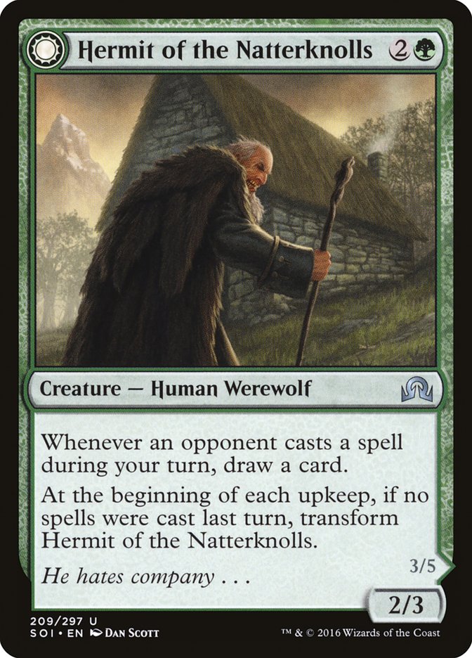 Hermit of the Natterknolls // Lone Wolf of the Natterknolls [Shadows over Innistrad] | Boutique FDB TCG