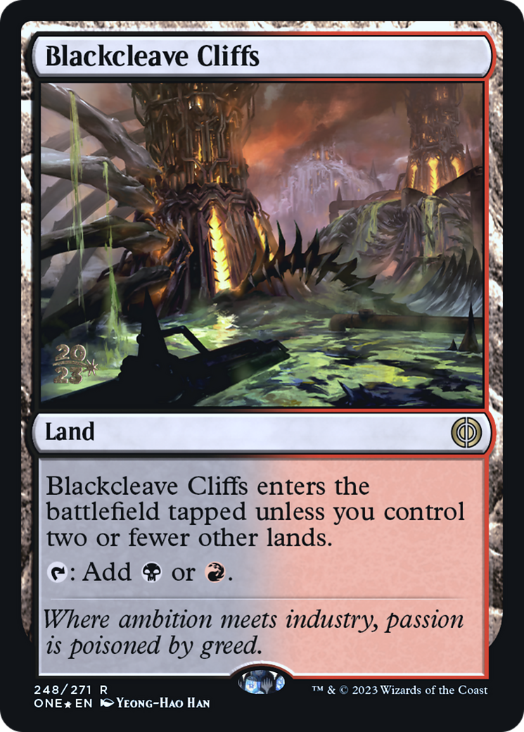 Blackcleave Cliffs [Phyrexia: All Will Be One Prerelease Promos] | Boutique FDB TCG