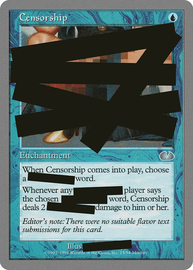 Censorship [Unglued] | Boutique FDB TCG