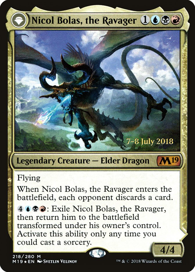 Nicol Bolas, the Ravager // Nicol Bolas, the Arisen [Core Set 2019 Prerelease Promos] | Boutique FDB TCG