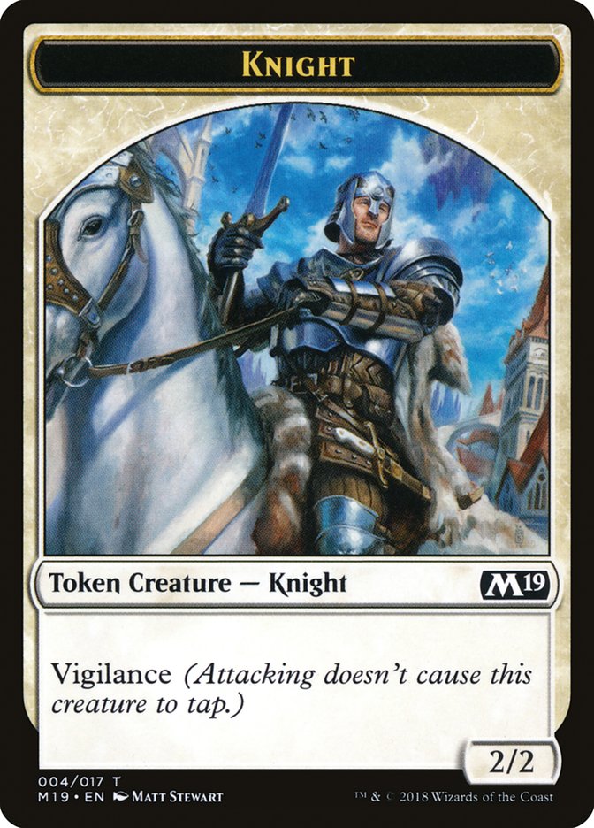 Knight Token [Core Set 2019 Tokens] | Boutique FDB TCG