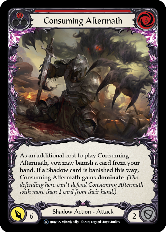 Consuming Aftermath (Red) [U-MON195-RF] (Monarch Unlimited)  Unlimited Rainbow Foil | Boutique FDB TCG