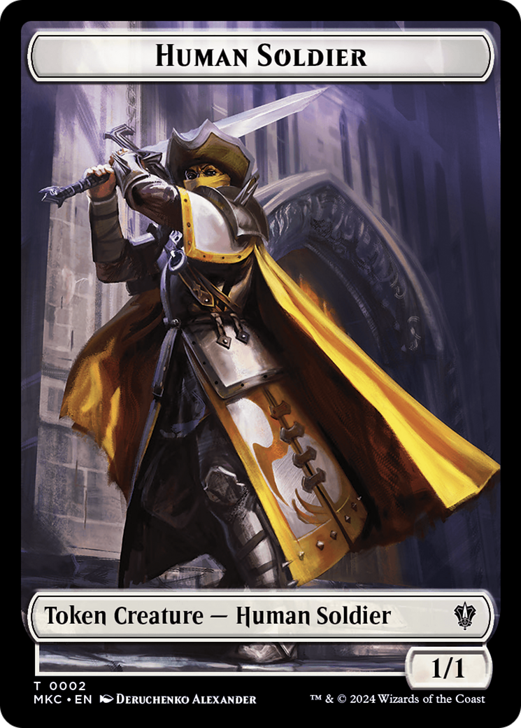 City's Blessing // Human Soldier Double-Sided Token [Murders at Karlov Manor Commander Tokens] | Boutique FDB TCG