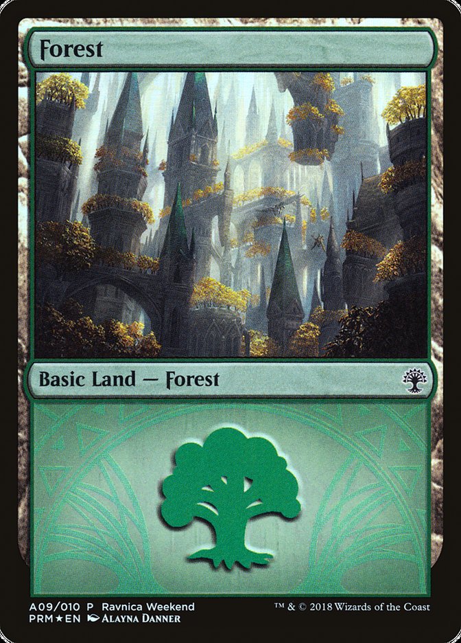 Forest (A09) [Ravnica Allegiance Ravnica Weekend] | Boutique FDB TCG