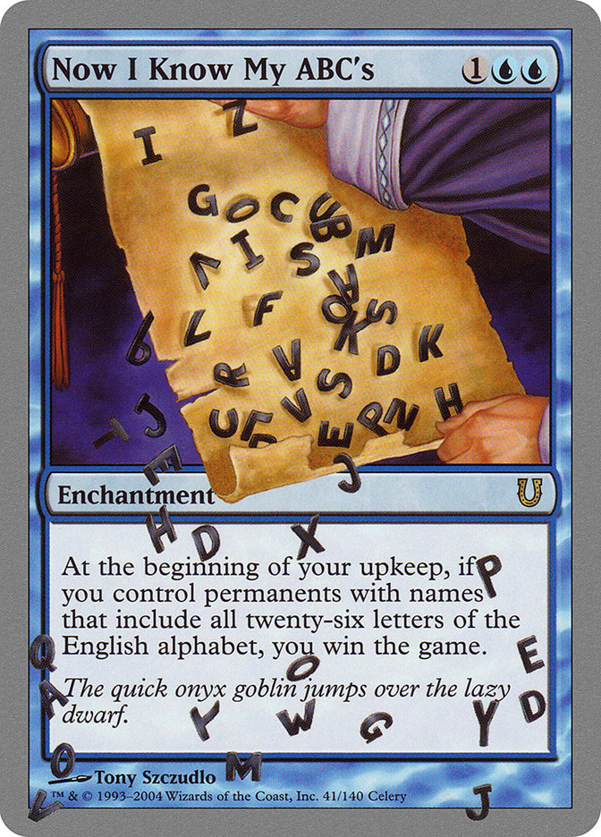 Now I Know My ABC's [Unhinged] | Boutique FDB TCG