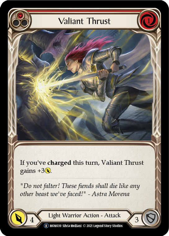 Valiant Thrust (Red) [U-MON039] (Monarch Unlimited)  Unlimited Normal | Boutique FDB TCG