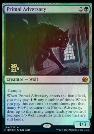 Primal Adversary [Innistrad: Midnight Hunt Prerelease Promos] | Boutique FDB TCG