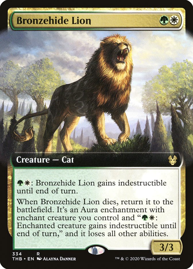 Bronzehide Lion (Extended Art) [Theros Beyond Death] | Boutique FDB TCG