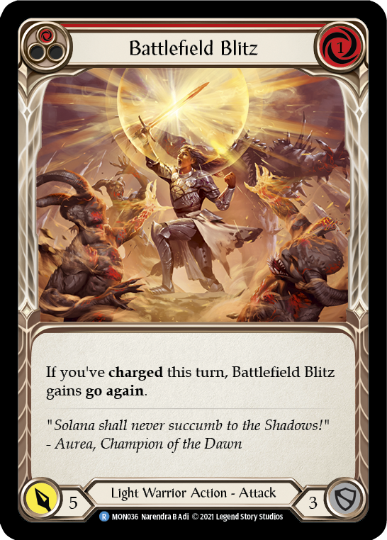 Battlefield Blitz (Red) [MON036-RF] (Monarch)  1st Edition Rainbow Foil | Boutique FDB TCG