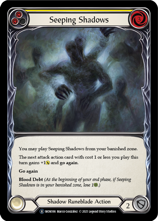 Seeping Shadows (Yellow) [U-MON166] (Monarch Unlimited)  Unlimited Normal | Boutique FDB TCG