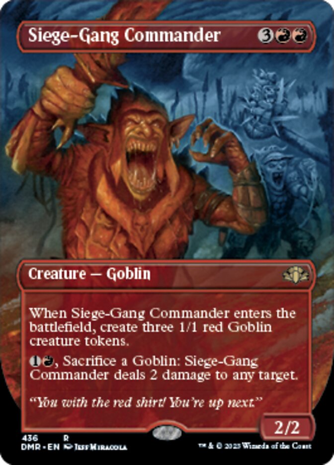 Siege-Gang Commander (Borderless Alternate Art) [Dominaria Remastered] | Boutique FDB TCG