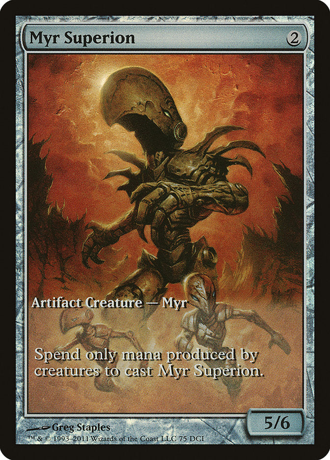 Myr Superion (Game Day) (Extended Art) [New Phyrexia Promos] | Boutique FDB TCG