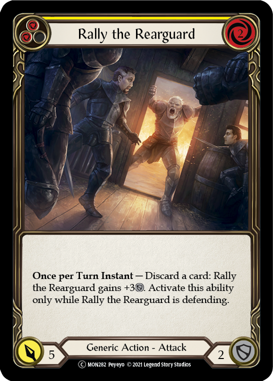 Rally the Rearguard (Yellow) [U-MON282-RF] (Monarch Unlimited)  Unlimited Rainbow Foil | Boutique FDB TCG