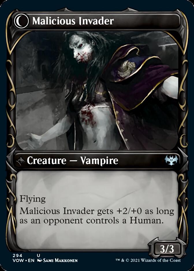 Innocent Traveler // Malicious Invader (Showcase Fang Frame) [Innistrad: Crimson Vow] | Boutique FDB TCG