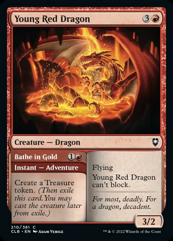 Young Red Dragon // Bathe in Gold [Commander Legends: Battle for Baldur's Gate] | Boutique FDB TCG