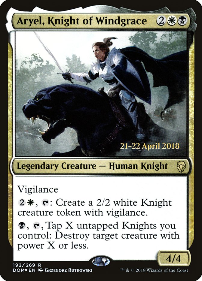 Aryel, Knight of Windgrace [Dominaria Prerelease Promos] | Boutique FDB TCG