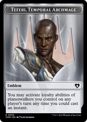 Clue // Emblem - Teferi, Temporal Archmage Double-Sided Token [Commander Masters Tokens] | Boutique FDB TCG