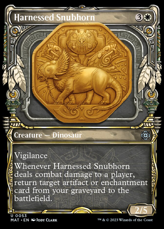 Harnessed Snubhorn (Showcase) [March of the Machine: The Aftermath] | Boutique FDB TCG