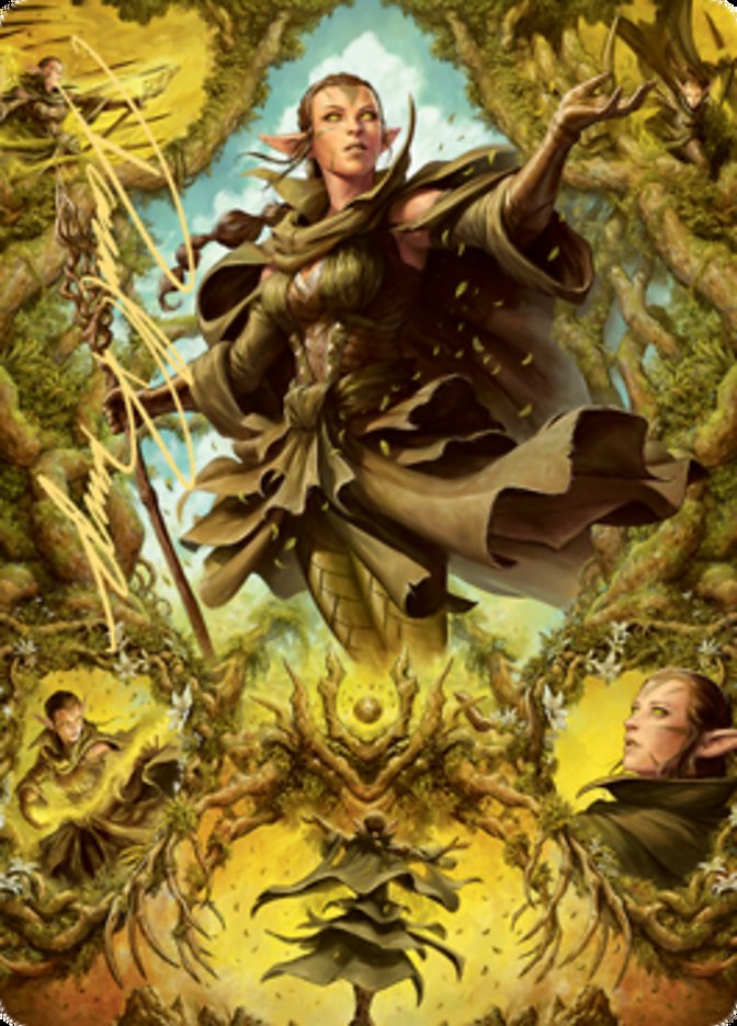 Nissa of Shadowed Boughs 2 Art Card (Gold-Stamped Signature) [Zendikar Rising Art Series] | Boutique FDB TCG