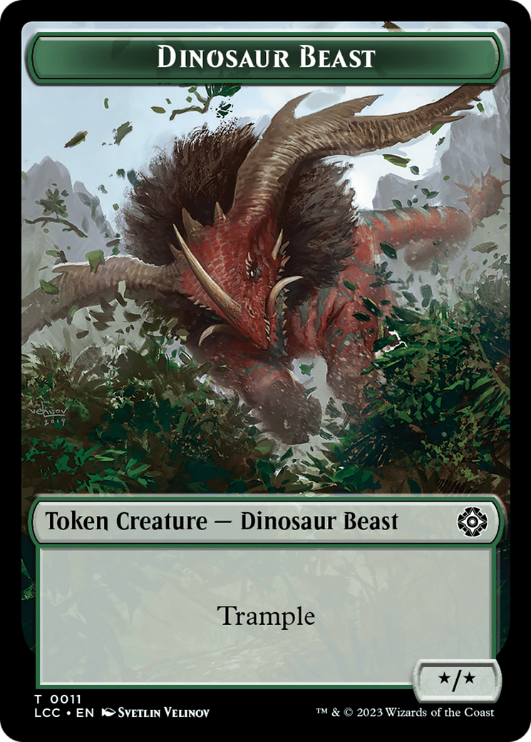 Dinosaur Beast // Dinosaur Double-Sided Token [The Lost Caverns of Ixalan Commander Tokens] | Boutique FDB TCG