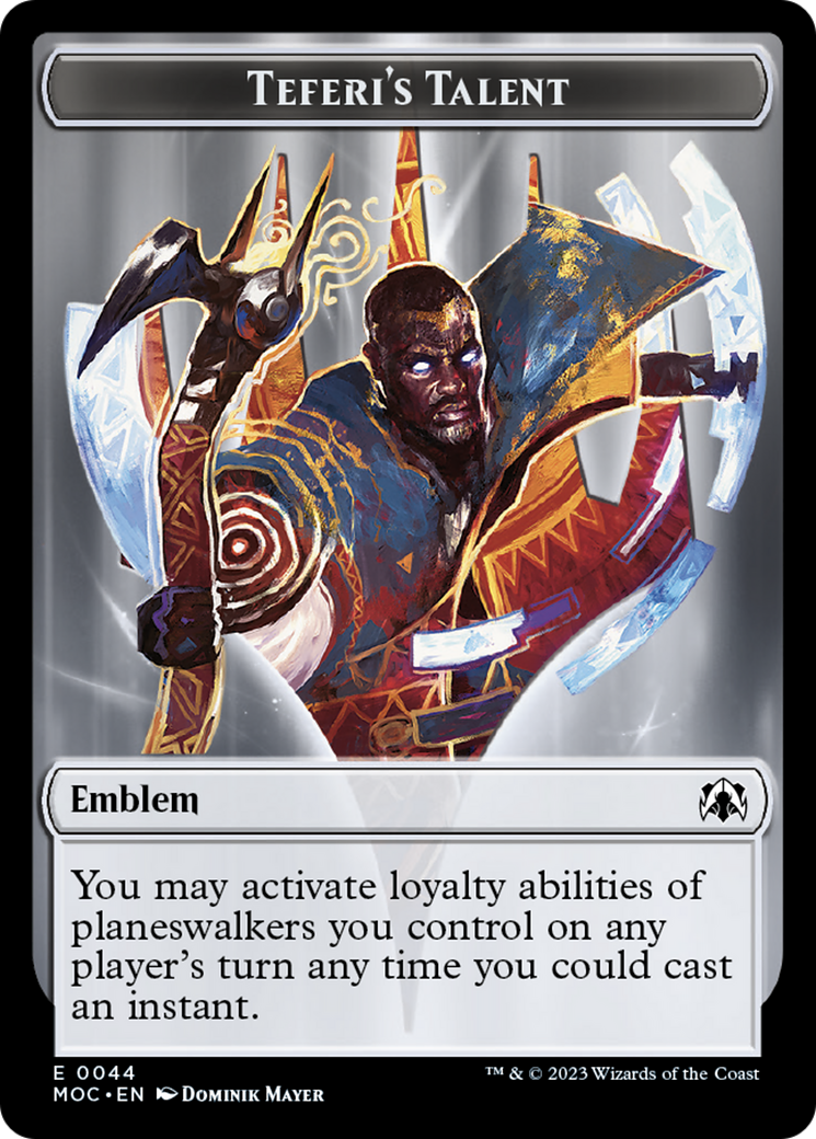 Phyrexian Myr // Teferi's Talent Emblem Double-Sided Token [March of the Machine Tokens] | Boutique FDB TCG