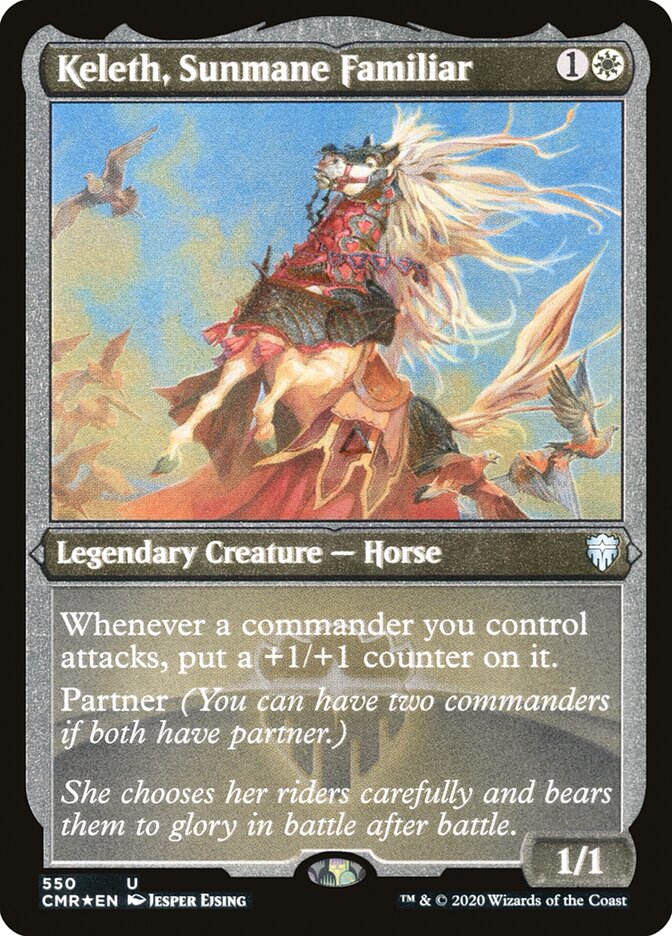 Keleth, Sunmane Familiar (Etched) [Commander Legends] | Boutique FDB TCG