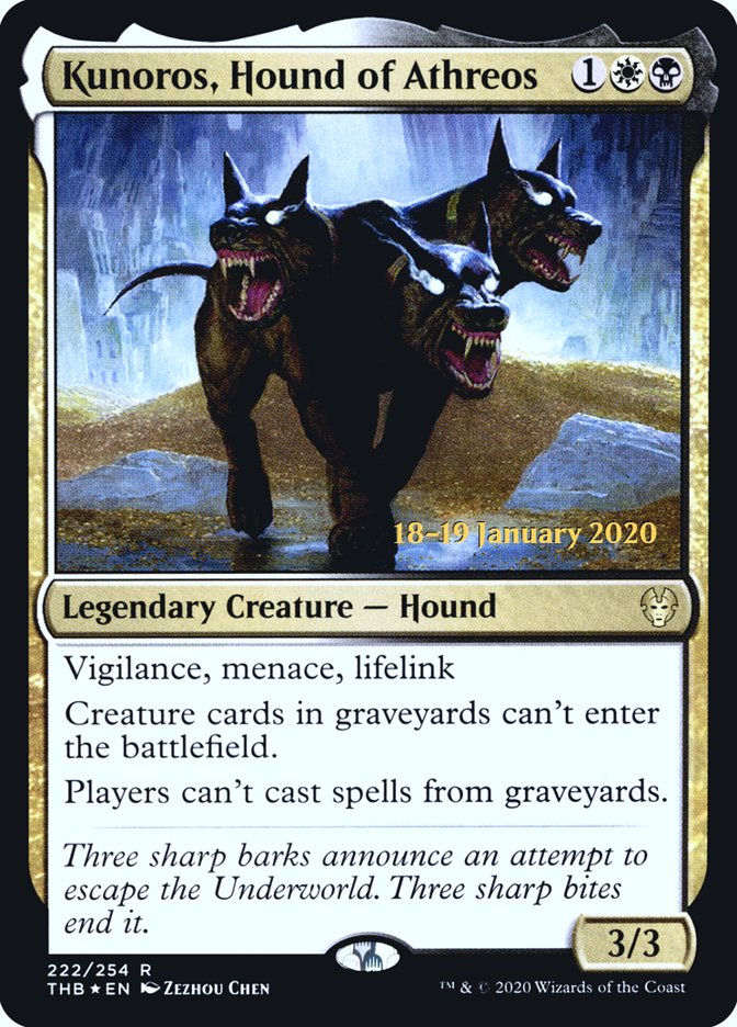 Kunoros, Hound of Athreos [Theros Beyond Death Prerelease Promos] | Boutique FDB TCG