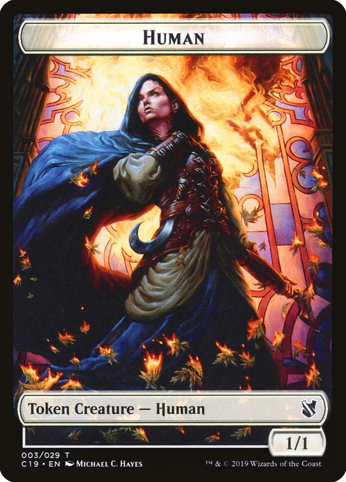 Treasure // Human Double-Sided Token [Commander 2019 Tokens] | Boutique FDB TCG